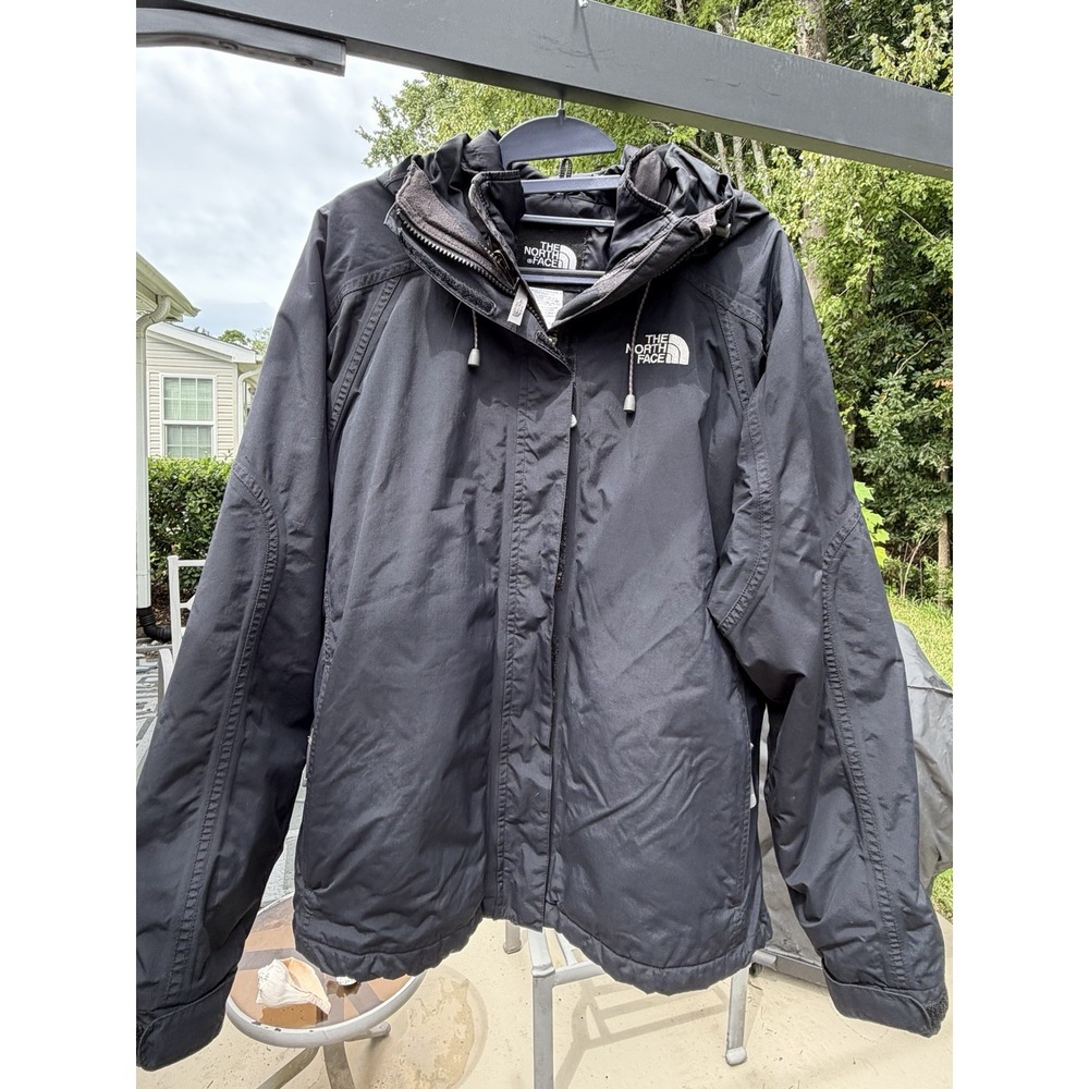 The North Face Women's Large HyVent 3-in-1 Jacket Zip Out Liner Black Hooded